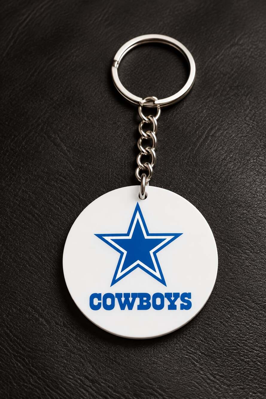Dallas Cowboys NFL Acrylic Keychain | Double Sided Star Logo